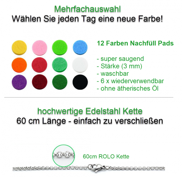 Aromatherapie - OM Symbol Anhänger Edelstahl 30mm - ätherisches Öl Halskette